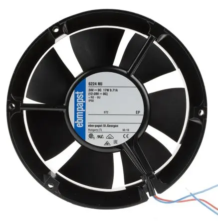 Produktfoto 1 von ebm-papst 6200 N Axiallüfter, Kugel, 24V dc / 18 W, 3400 U/min, 410 m³/h IP68 50.8mm 51 mm