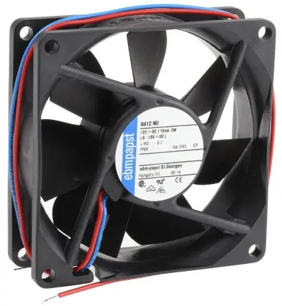 Produktfoto 1 von ebm-papst 8400 N Axiallüfter, Sintec-Sleeve, Kugel, 12V dc / 2 W, 69 m³/h IP68 80 mm 8mm 80 mm
