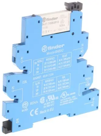 Produktfoto 1 von Finder 39 Interface Relais 6V ac/dc, 1-poliger Umschalter DIN-Hutschiene