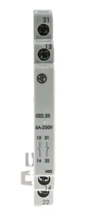 Produktfoto 1 von Finder 22 Hilfskontakt 1-polig DIN-Hutschiene, 1 Schließer/1 Öffner mit Schraube Anschluss 6 A, 230V ac