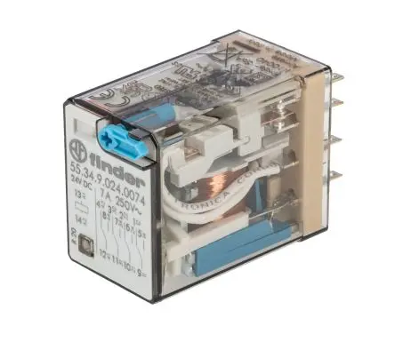Finder 55 Relais 24V dc Spule 4-poliger Schließer 7A 600 Ω 1 W