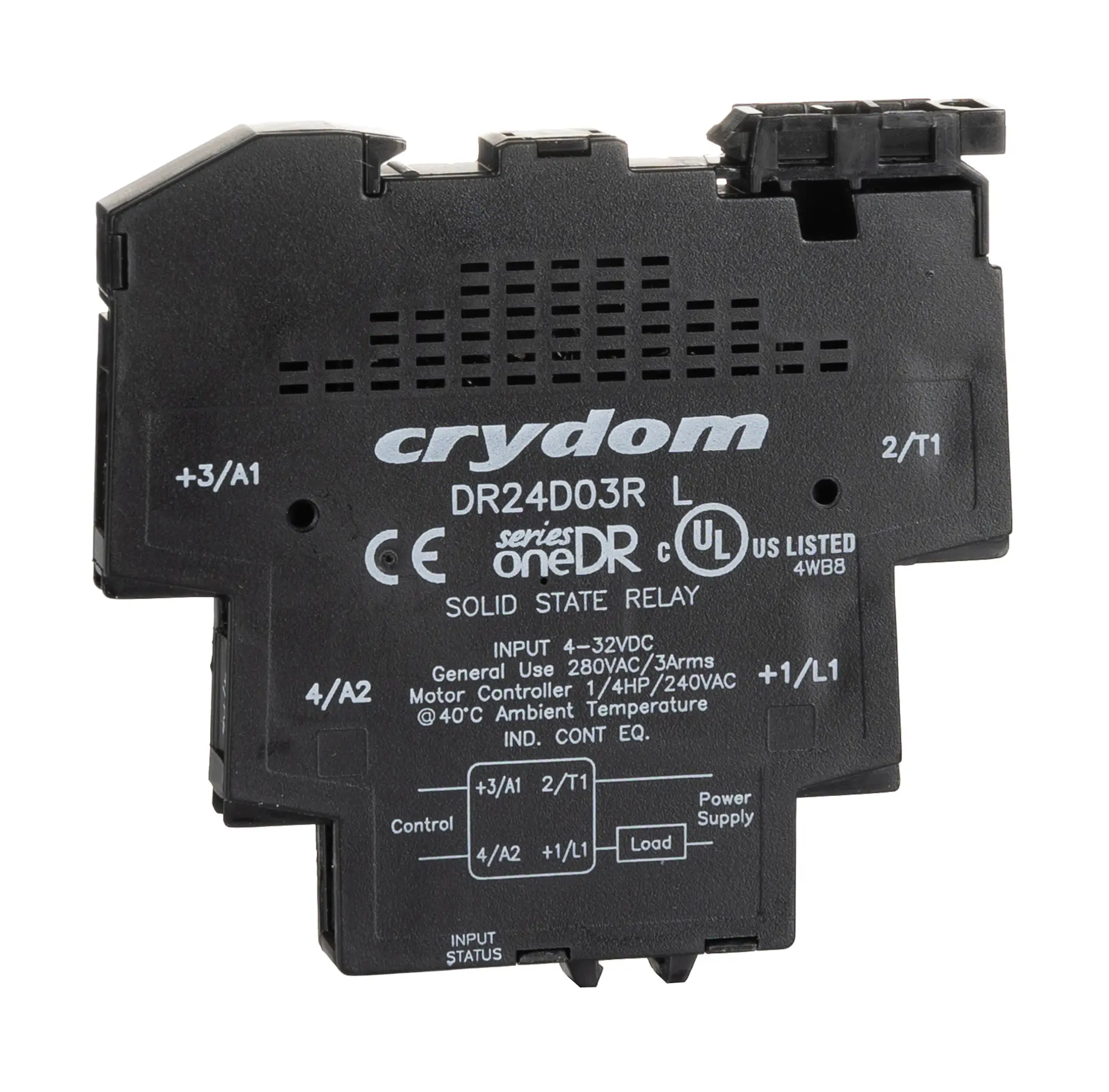 Produktfoto 1 von Sensata Crydom SeriesOne DR Halbleiter-Interfacerelais, 3 A max., DIN-Schienen 4 V dc min. 280 V ac max. / 32 V dc max.