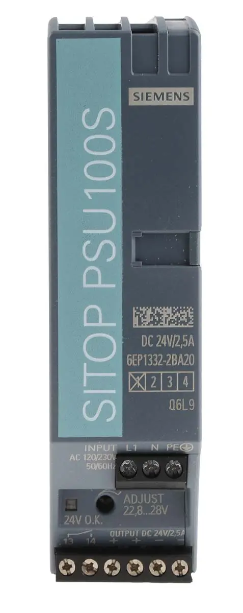 Produktfoto 1 von Siemens SITOP PSU100S DIN-Schienen Netzteil Getaktet 24V dc / 2.5A 60W 85 → 132V ac