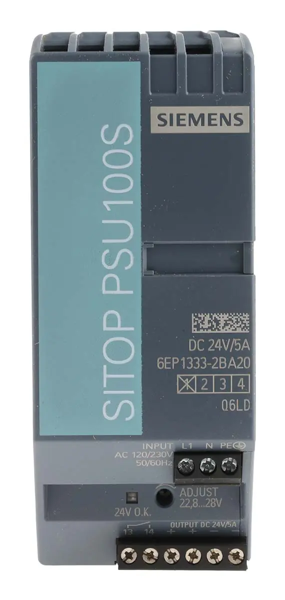Produktfoto 1 von Siemens SITOP PSU100S DIN-Schienen Netzteil Getaktet 24V dc / 5A 144W 85 → 132V ac