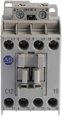 Produktfoto 1 von Allen Bradley 100C Schütz 24V dc-Spule, 3-polig, 690V ac / 12 A 24V dc 5.5 kW 3 Schließer Motorsteuerung 1-Hilfskontakte