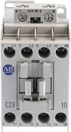 Produktfoto 1 von Allen Bradley 100C Schütz 24V dc-Spule, 3-polig, 690V ac / 23 A 24V dc 11 kW 3 Schließer Motorsteuerung 1-Hilfskontakte