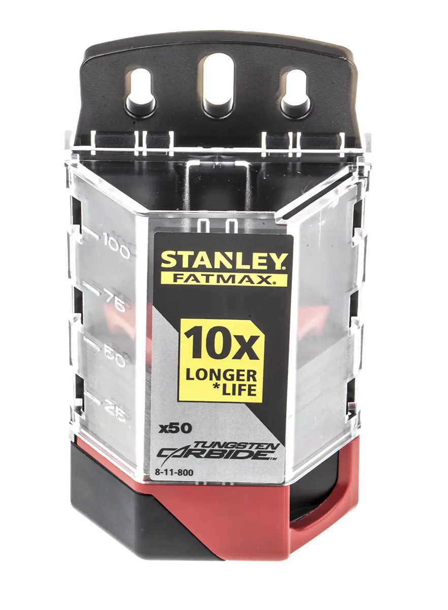 Produktfoto 1 von Stanley Teppichmesser-Klinge Flach Wolframcarbid Robust 50-teilig