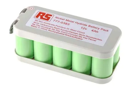 Produktfoto 1 von RS PRO Nickel-Metallhydrid Akkupack, 10-Zellen 12 V / 4000 mAh