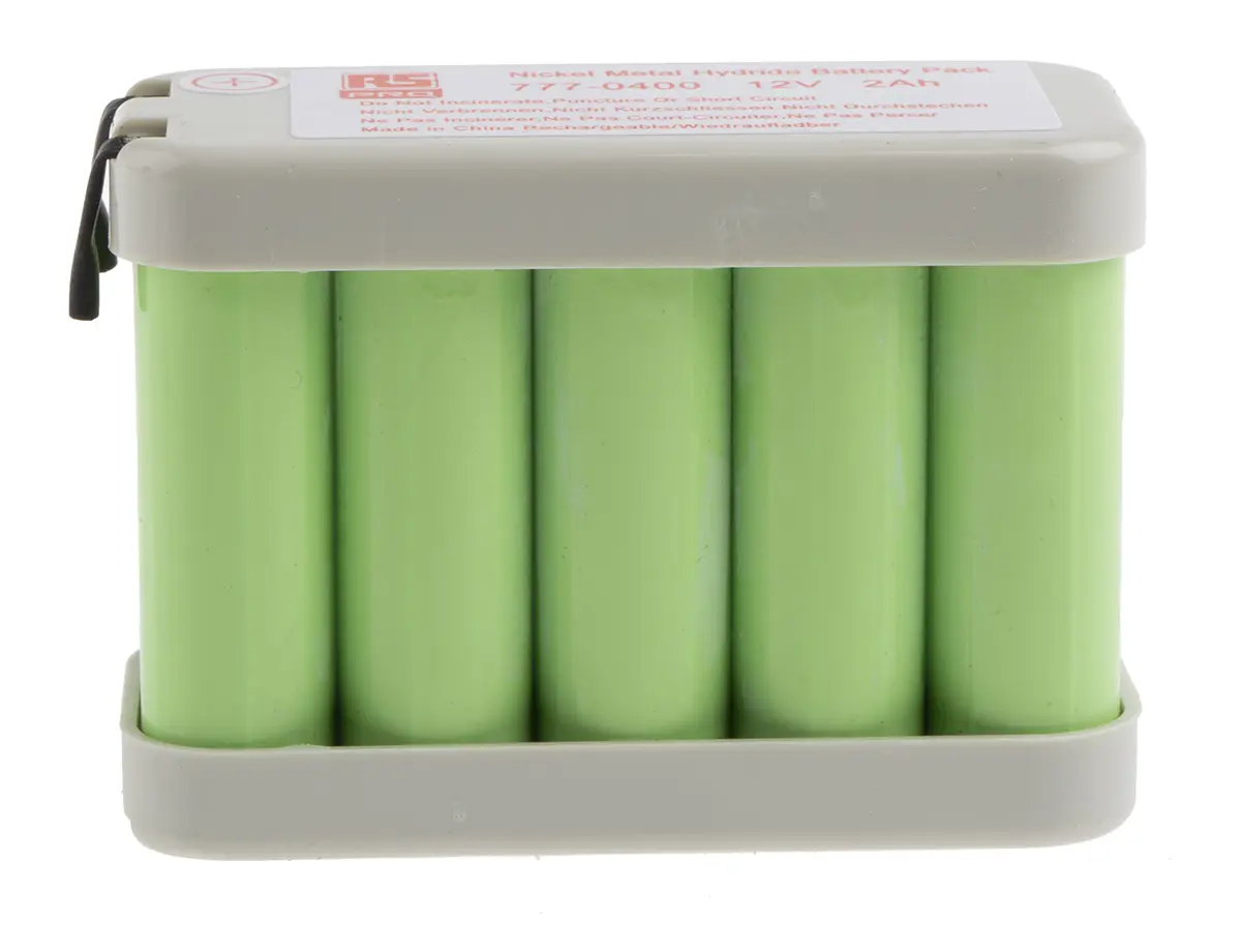 Produktfoto 1 von RS PRO NiMH Akkupack, 10-Zellen AA 12V / 2Ah, Löt-Anschluss