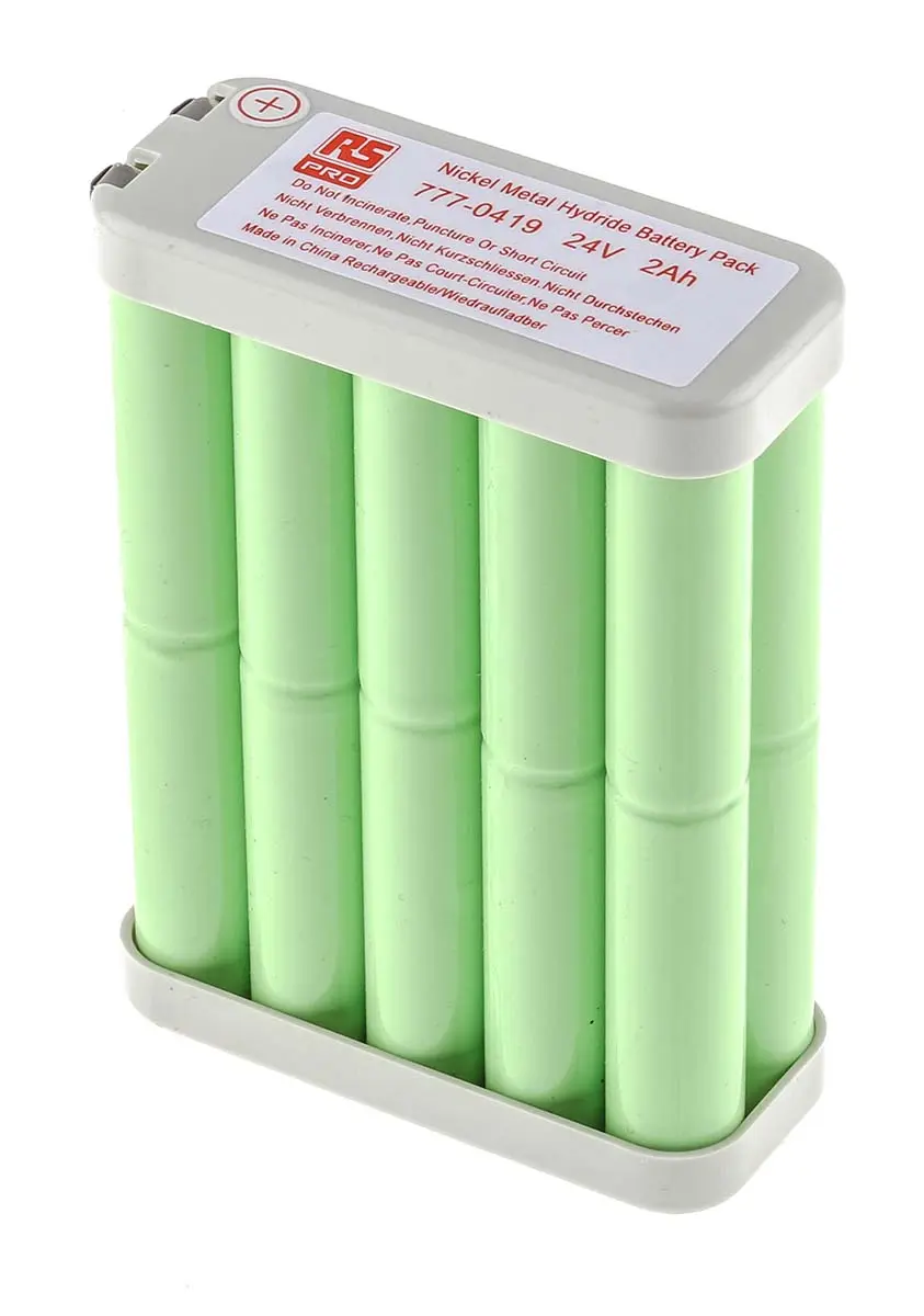 Produktfoto 1 von RS PRO NiMH Akkupack, 20-Zellen AA 24V / 2Ah, Löt-Anschluss