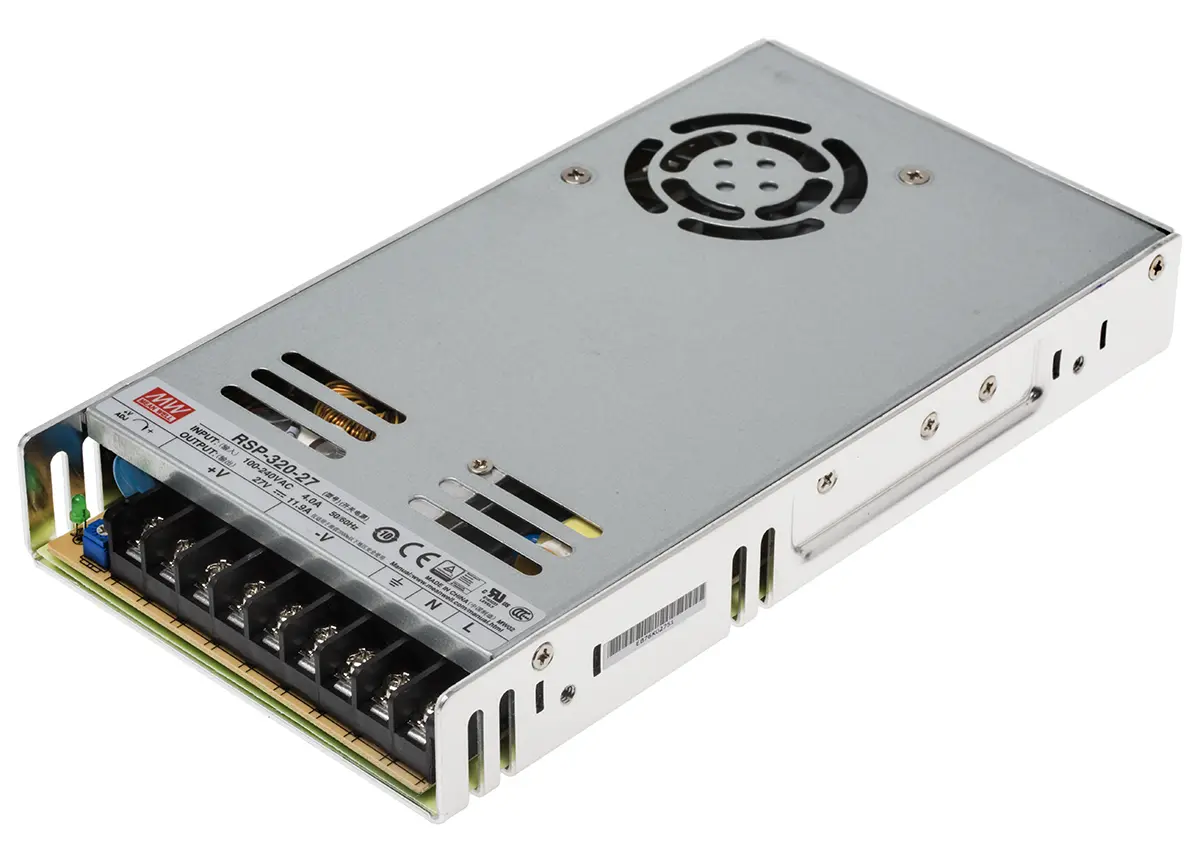 Produktfoto 1 von MEAN WELL RSP-320 Schaltnetzteil 1 27V dc 321 W, Fahrgestell 370 V dc, 264V ac