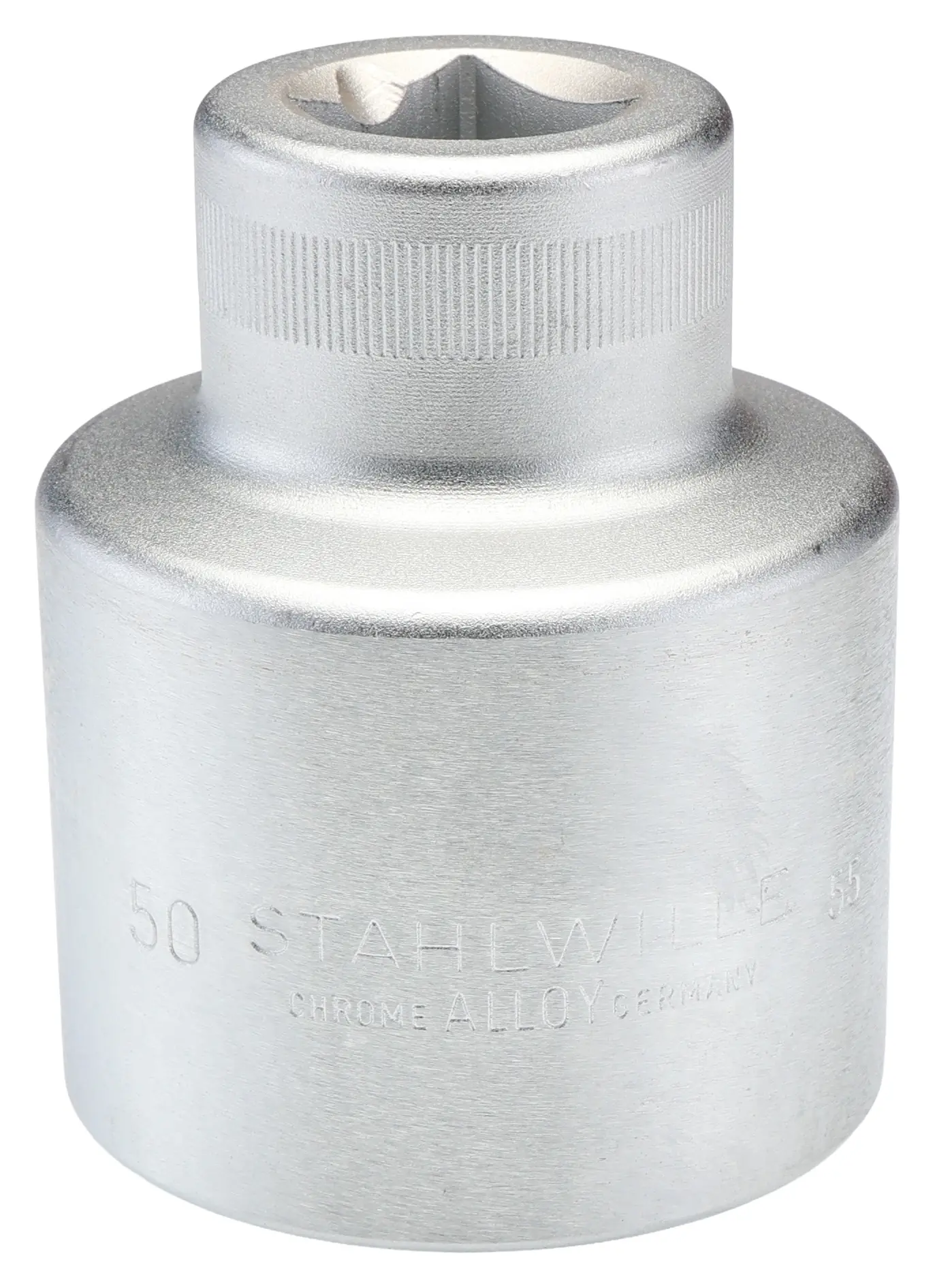 Produktfoto 1 von STAHLWILLE 3/4 in 6-Kant Buchse SW 50 mm Vierkant x 80 mm