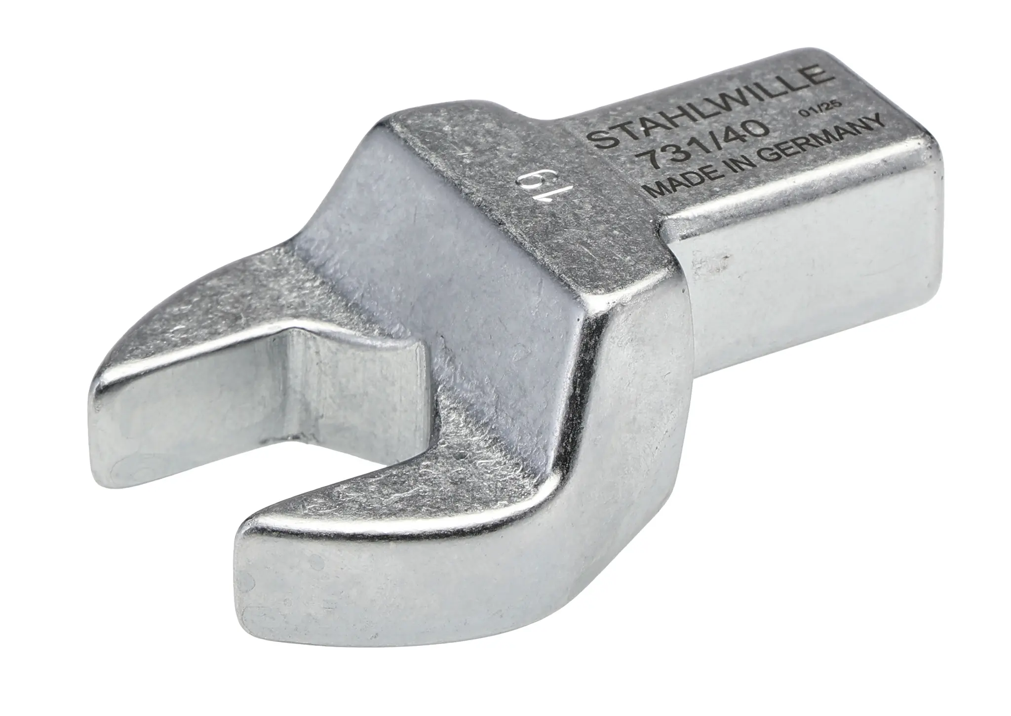Produktfoto 1 von STAHLWILLE, 14 x 18 mm Gabelschlüsseleinsatz Schraubenschlüsselkopf, Chrom, 19 mm