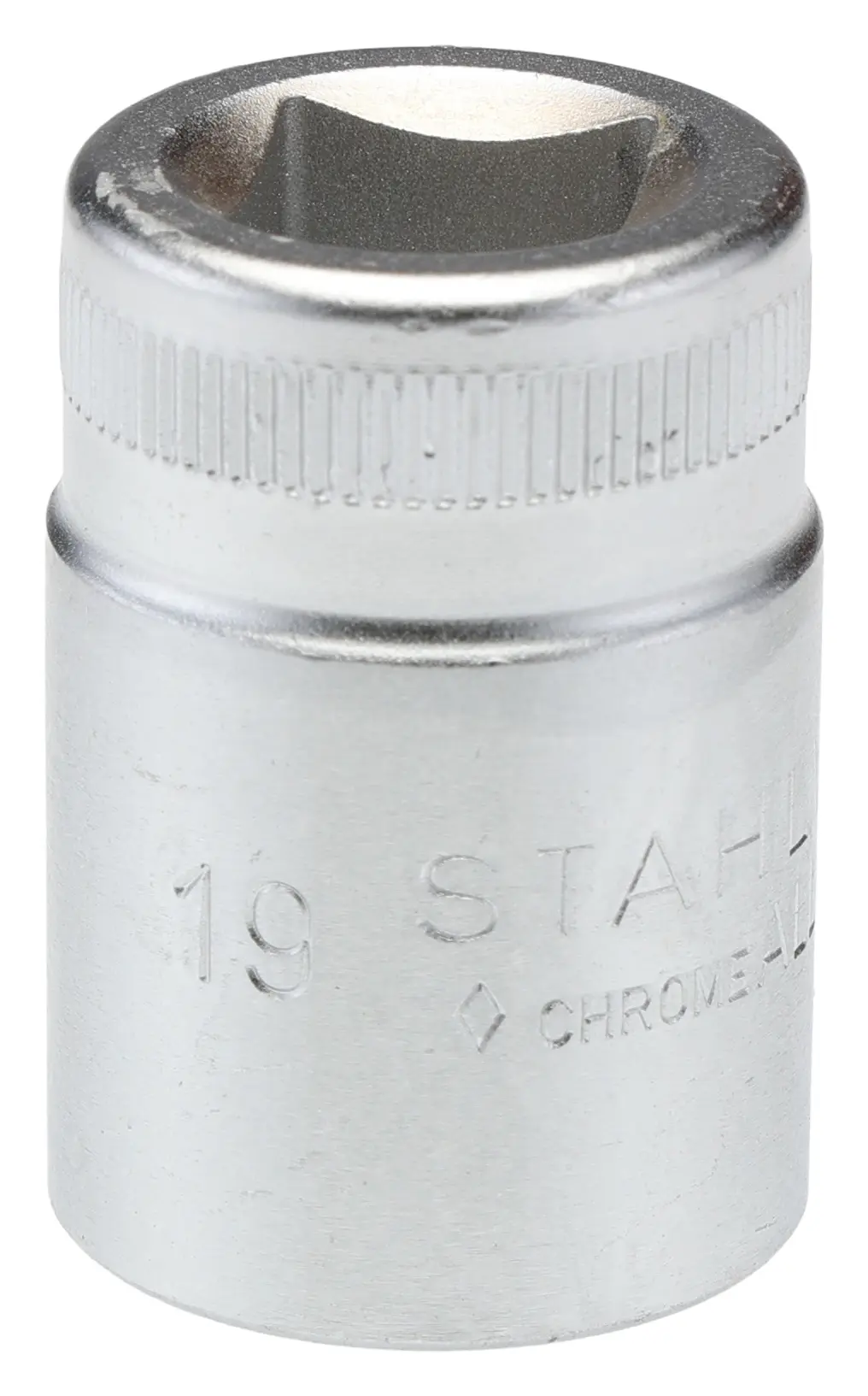 Produktfoto 1 von STAHLWILLE 1/2 in 6-Kant Buchse SW 19 mm Vierkant x 38 mm