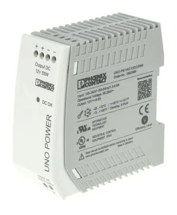 Produktfoto 1 von Phoenix Contact UNO POWER DIN-Schienen Netzteil Geschalteter Modus 264V ac AC / 4.6 A 12V dc DC 55 W