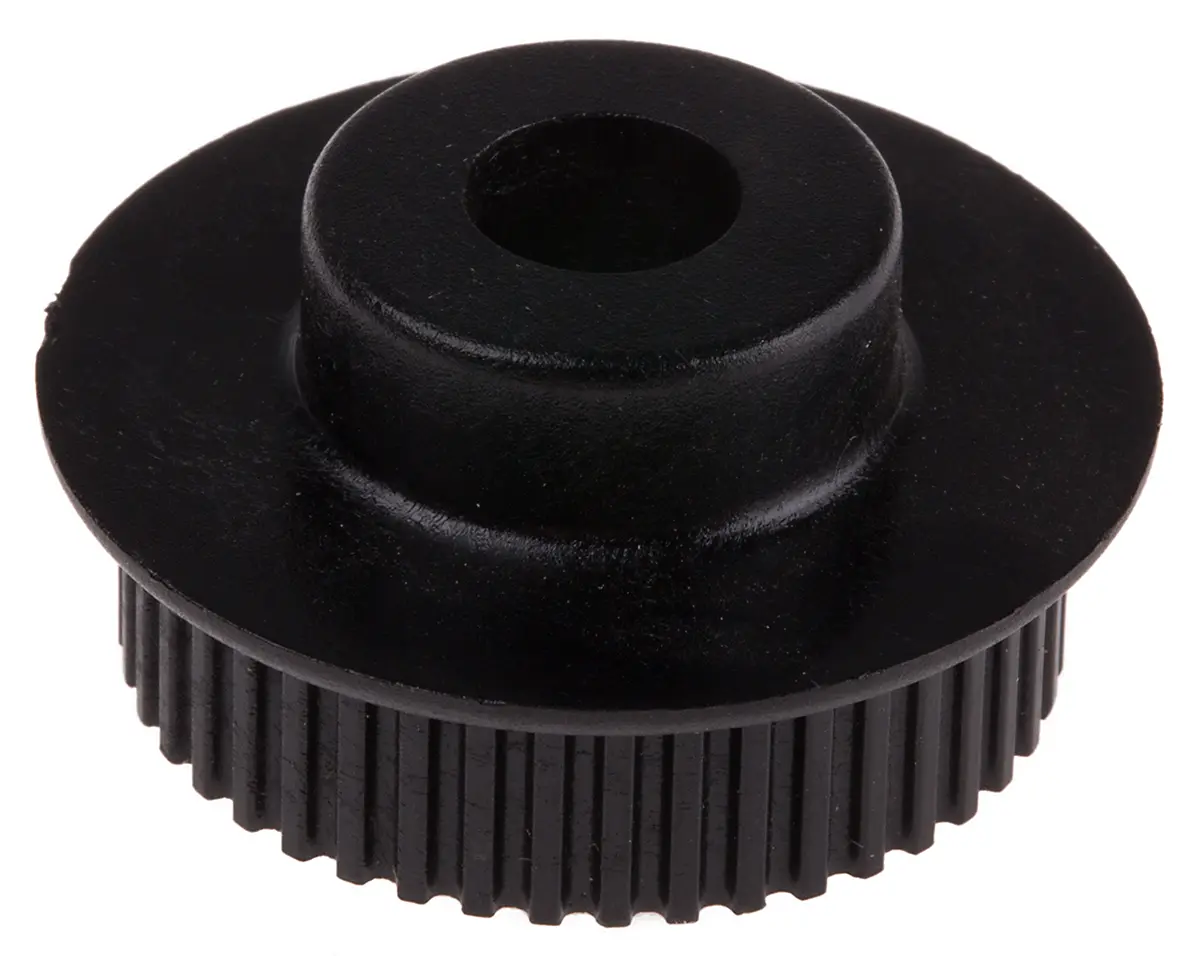 Produktfoto 1 von RS PRO GF Polycarbonat Zahnriemenscheibe 6 mm, 44 Zähne / Teilung 2 mm, Bohrung 8 mm