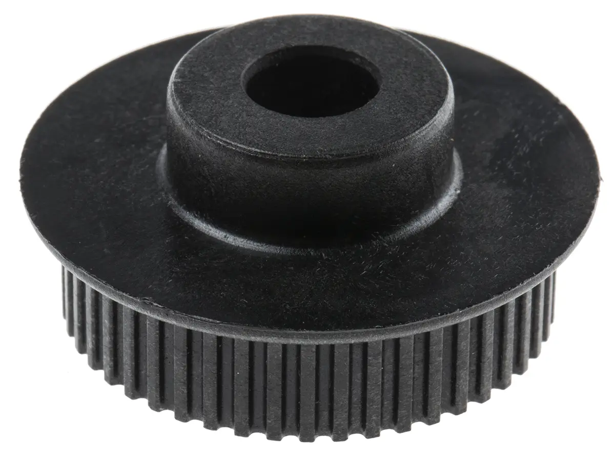 Produktfoto 1 von RS PRO GF Polycarbonat Zahnriemenscheibe 6 mm, 48 Zähne / Teilung 2 mm, Bohrung 8 mm