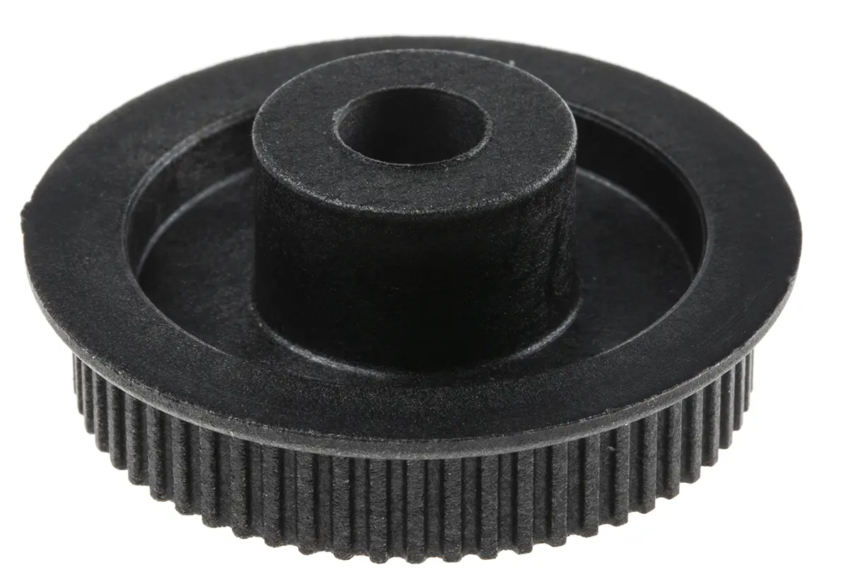 Produktfoto 1 von RS PRO GF Polycarbonat Zahnriemenscheibe 6 mm, 60 Zähne / Teilung 2 mm, Bohrung 8 mm