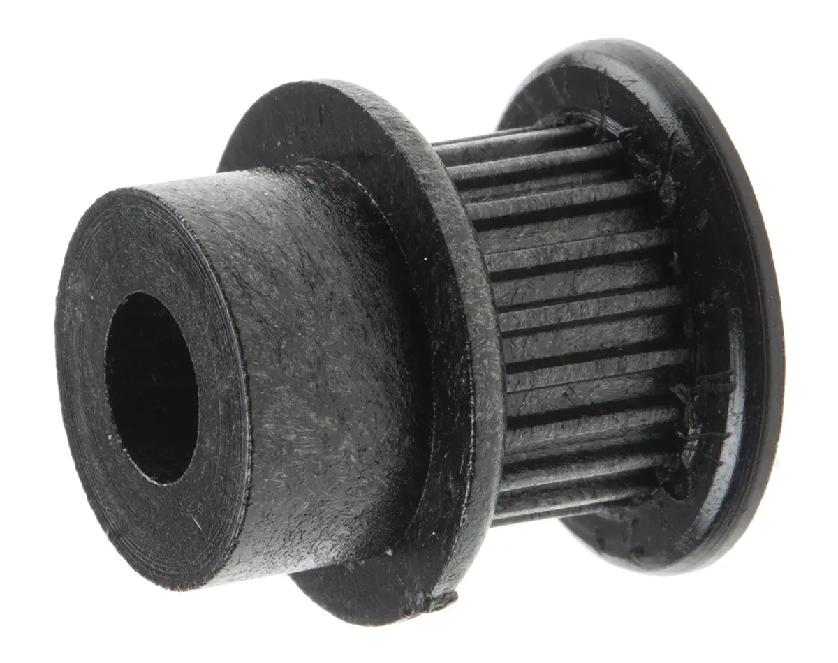 Produktfoto 1 von RS PRO GF Polycarbonat Zahnriemenscheibe 6 mm, 20 Zähne / Teilung 2 mm, Bohrung 6 mm