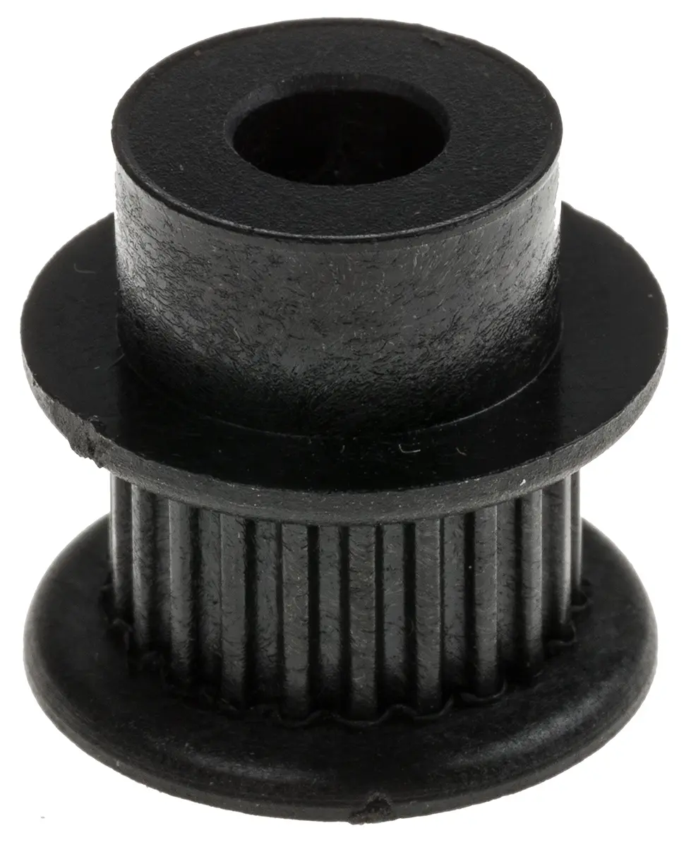 Produktfoto 1 von RS PRO GF Polycarbonat Zahnriemenscheibe 6 mm, 22 Zähne / Teilung 2 mm, Bohrung 6 mm