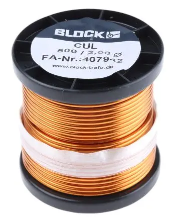 Produktfoto 1 von Block CUL500 Kupferdraht Emailliert Ø 2 mm Außen-ø / 3.3 mm², Spule 14 m