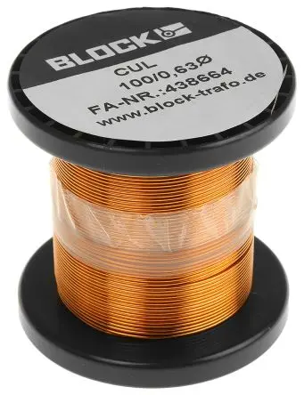 Produktfoto 1 von Block CUL100 Kupferdraht Emailliert Ø 0.63 mm Außen-ø / 0.33 mm², Spule 28 m