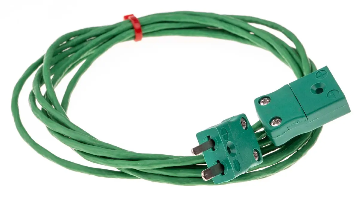 Produktfoto 1 von RS PRO Geschirmt 7/0,2mm PFA-isoliert Thermoelement-Verlängerungskabel für Thermoelement Typ K, L. 2m, max. +260°C