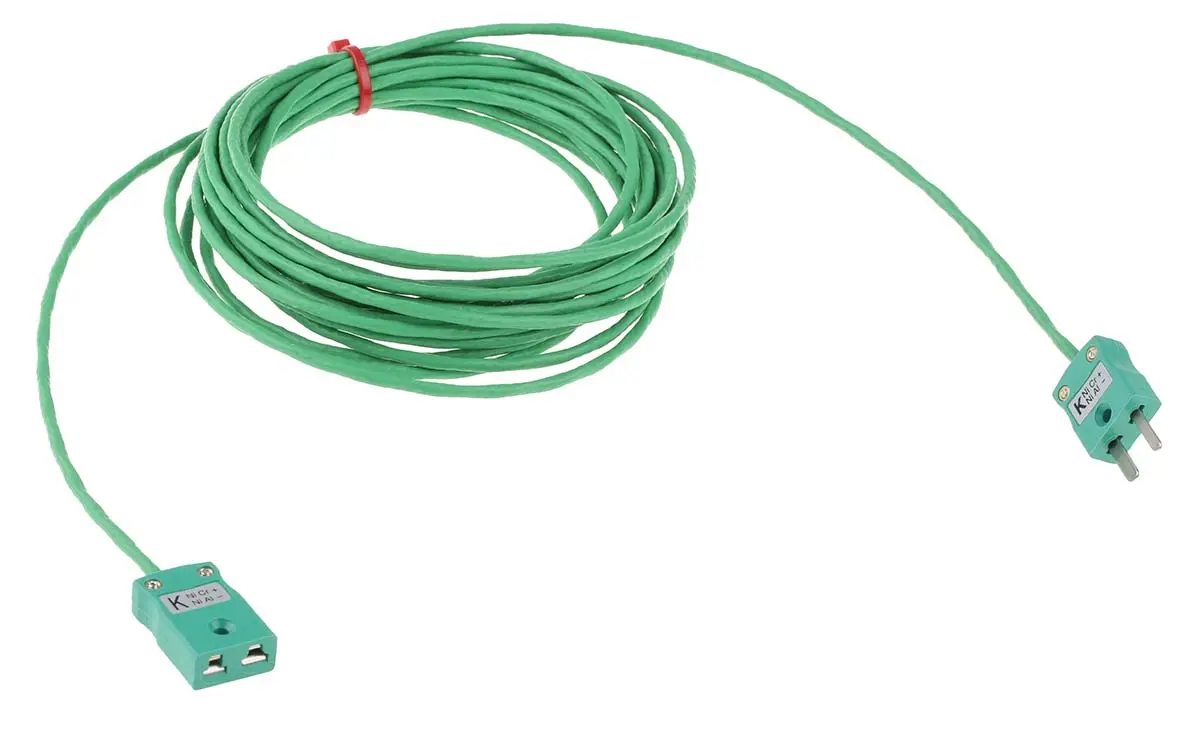 Produktfoto 1 von RS PRO Geschirmt 7/0,2mm PFA-isoliert Thermoelement-Verlängerungskabel für Thermoelement Typ K, L. 5m, max. +260°C