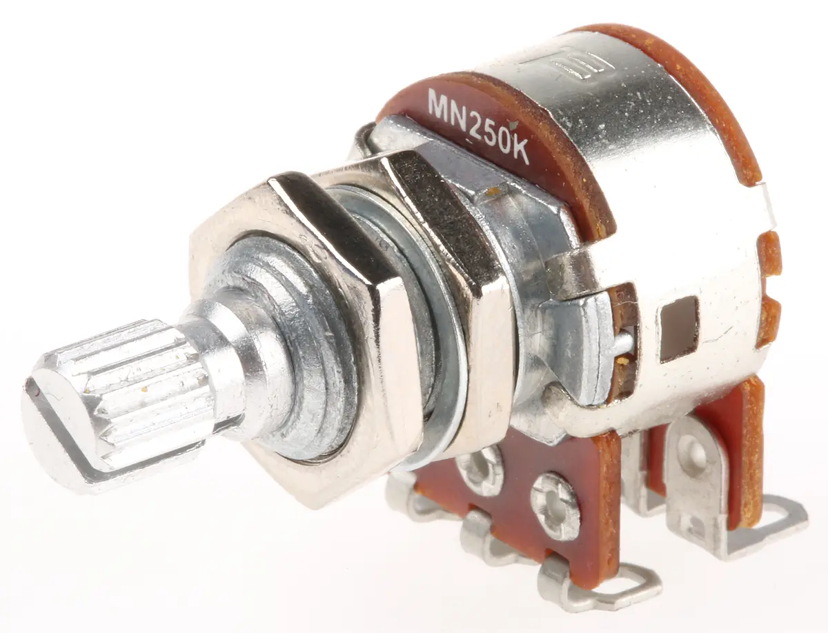 Bourns PDB182-GTRB Frontplattenmontage Drehen Potenziometer 250 kΩ 20 % / 0.6 W, Schaft-Ø 6 mm