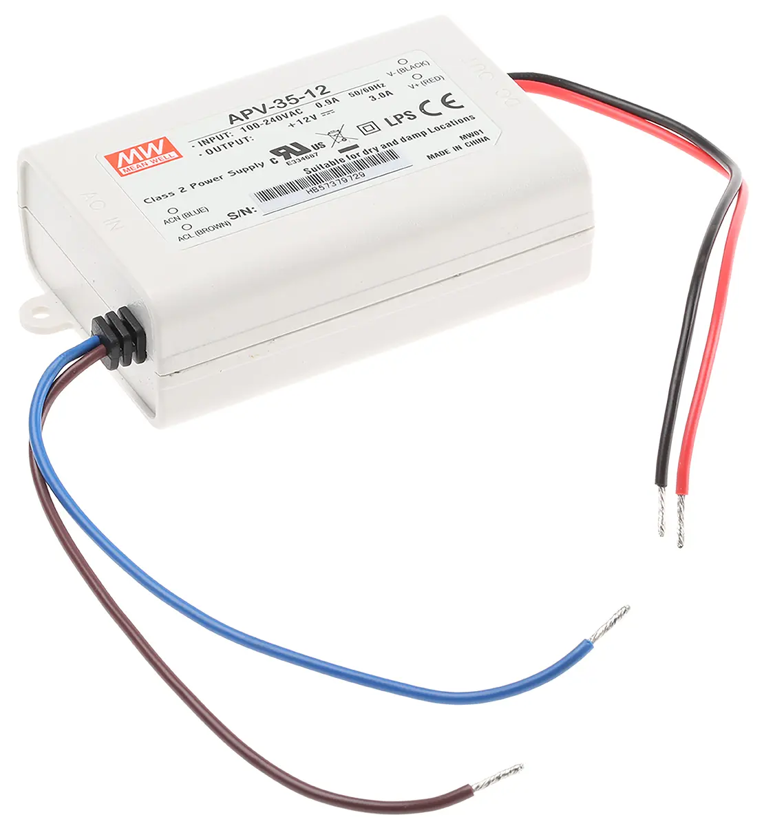 Produktfoto 1 von MEAN WELL LED-Treiber, 36 W 127 → 370 V dc, 90 → 264 V ac LED-Treiber 3 A, Ausgang 12 V