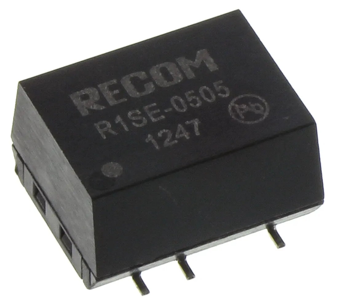 Produktfoto 1 von Recom R1SE DC/DC Konverter, 5V dc OUT 200 mA 5V dc 1 kV dc 1 W -40 °C 85 °C