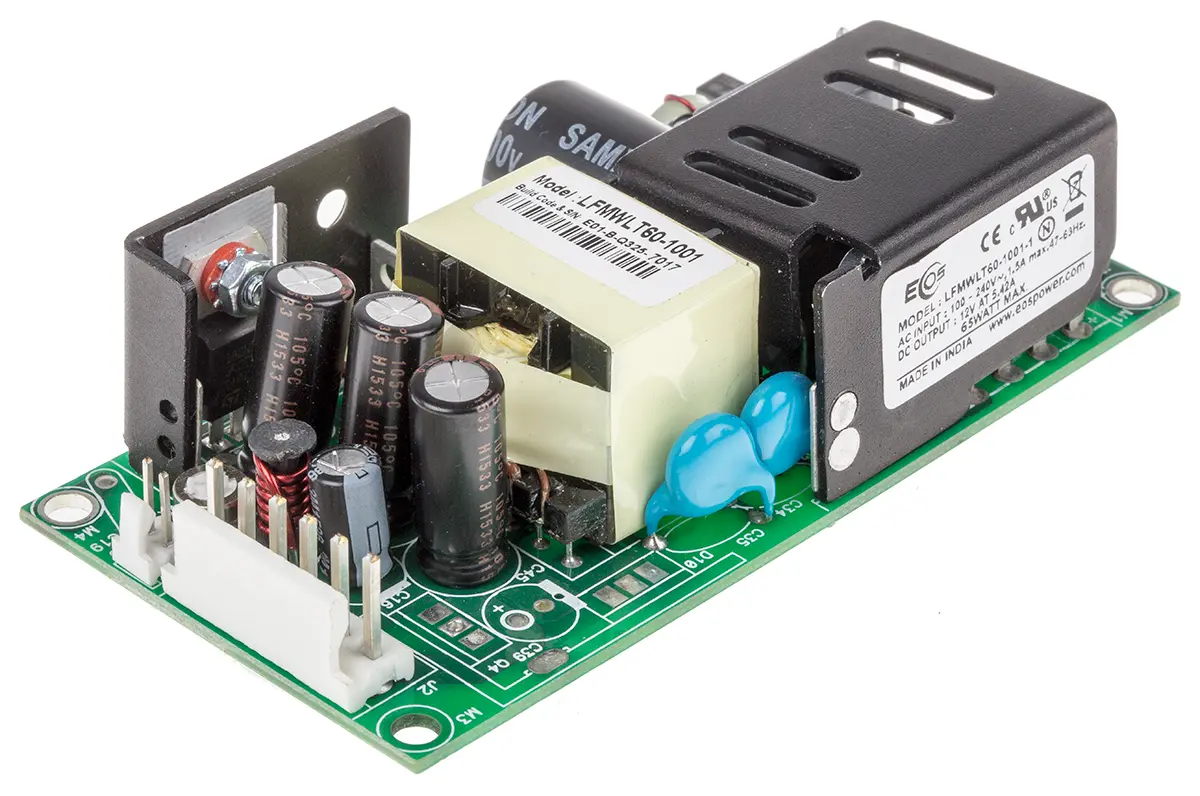 EOS Schaltnetzteil, 12V dc / 5A 60W 90 → 264V ac Offene Bauform, Medizin-Zulassung, Gehäusemontage