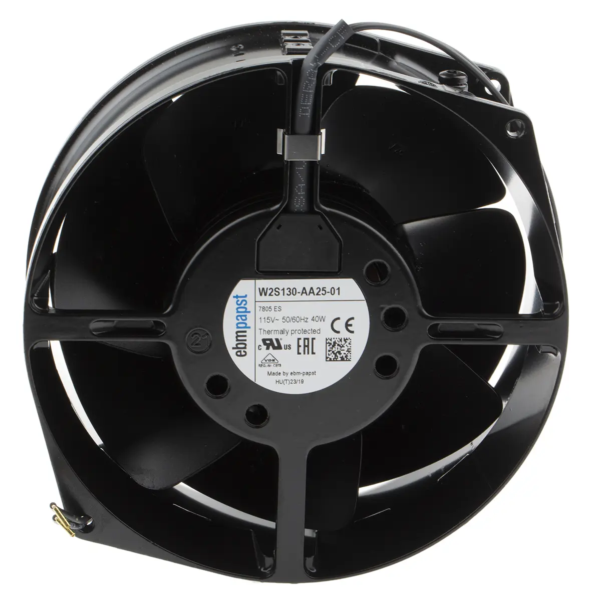 Produktfoto 1 von ebm-papst W2S130 AC-Axiallüfter, Kugellager, 115 V ac / 38W, 150 x 55mm, 2800U/min, 320m³/h