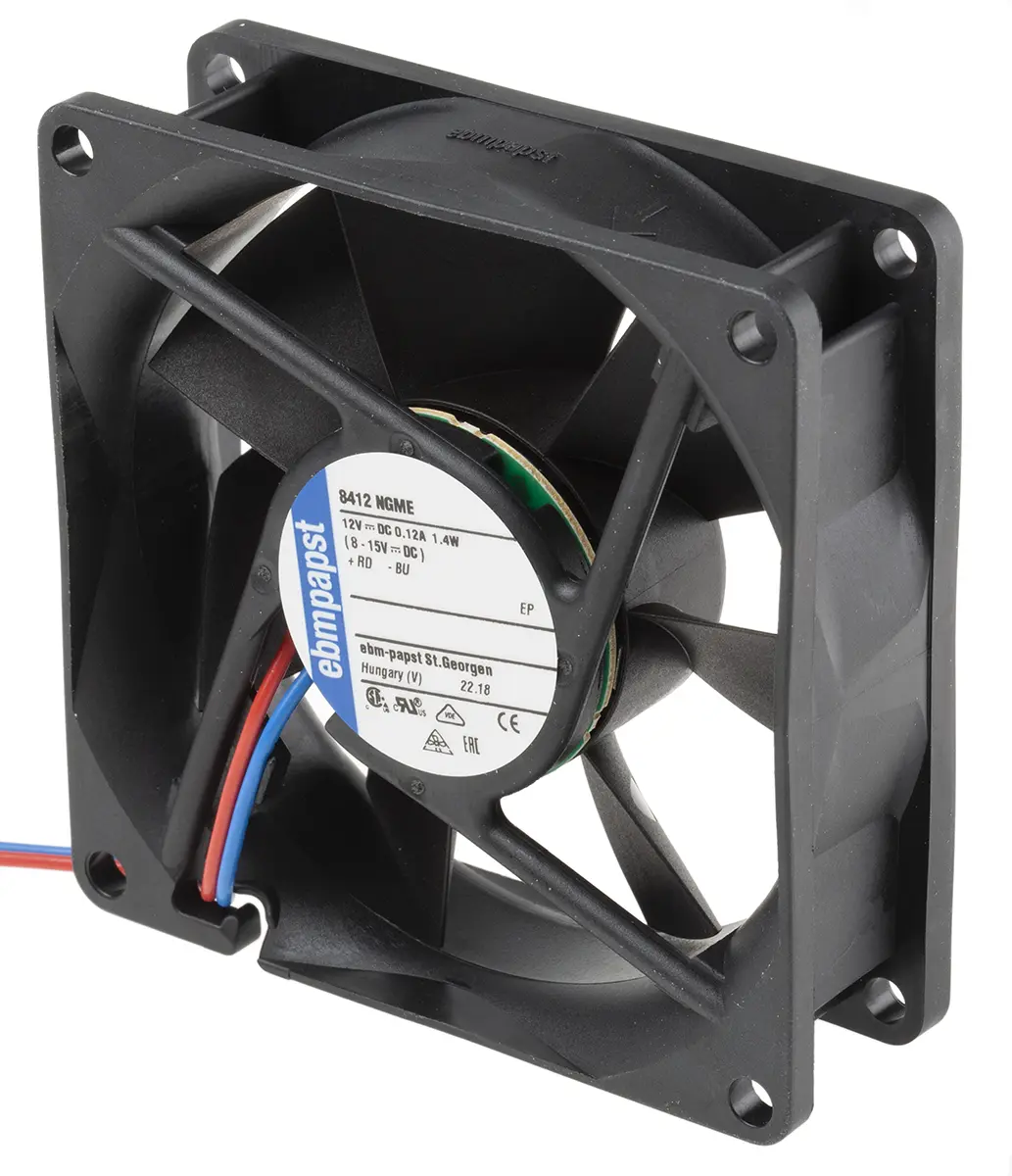 Produktfoto 1 von ebm-papst 8400 N DC-Axiallüfter, Gleitlager, 12 V dc / 1.4W, 80 x 80 x 25mm, 2600U/min, 58m³/h