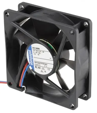 Produktfoto 1 von ebm-papst 8400 N Axiallüfter, Hülse, 12V dc / 1.4 W, 2600 U/min, 58 m³/h IP54, IP68 80 mm 25mm 80 mm