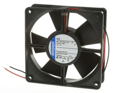 Produktfoto 1 von ebm-papst 4300 Axiallüfter, Kugel, 48V dc / 5 W, 2800 U/min, 170 m³/h IP54, IP68 119 mm 119mm 119 mm