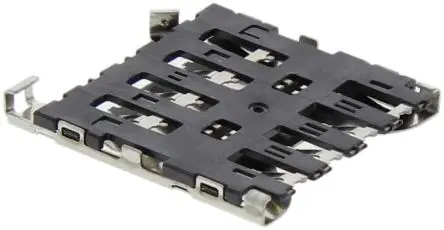 Produktfoto 1 von Molex 78723 MIKROsim, gewinkelt Steckverbinder für Speicherkarten Buchse, 6-polig / 1-reihig Lot, Raster 2.54 mm,