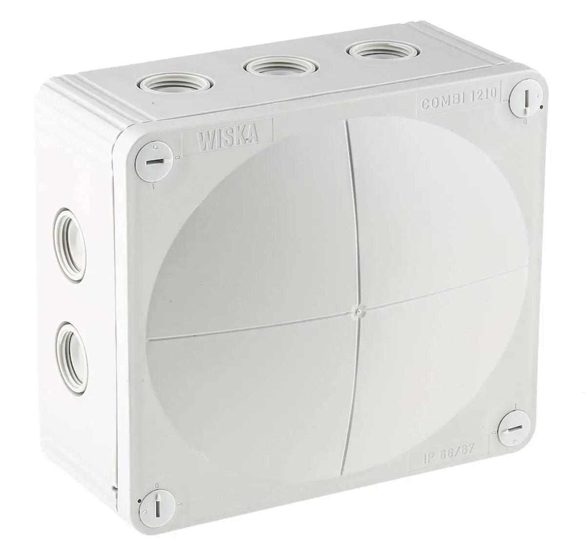 Produktfoto 1 von WISKA COMBI Polypropylen Abzweigdose Grau IP66, IP40 4 Breite 140 mm Höhe 81 mm Länge 160 mm