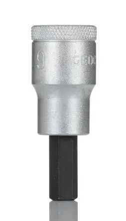 Produktfoto 1 von Gedore 1/2 in 9 mm Sechskant Schraubbit, Sechskant Vanadium Stahl, 1-teilig, 61 mm