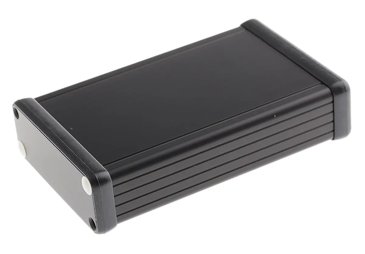 Produktfoto 1 von Hammond 1455; Gehäuse; Aluminium; Schwarz IP54 Breite 78 mm Höhe 27 mm Länge 120 mm