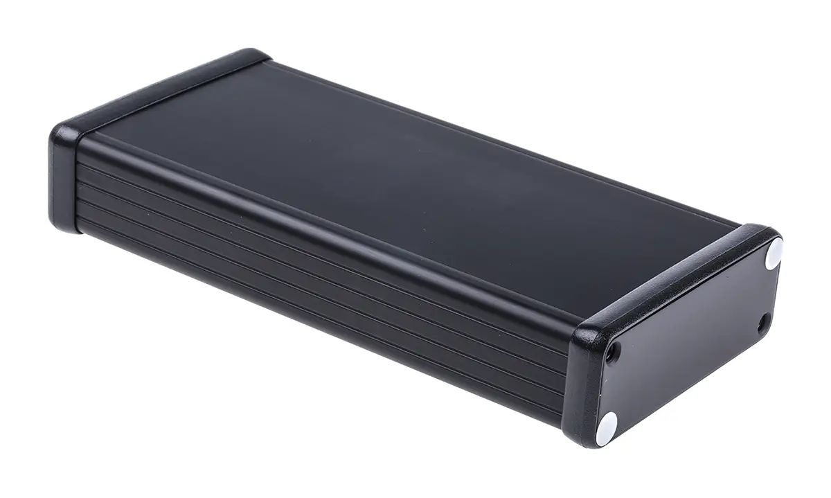 Produktfoto 1 von Hammond 1455; Gehäuse; Aluminium; Schwarz IP54 Breite 78 mm Höhe 27 mm Länge 160 mm