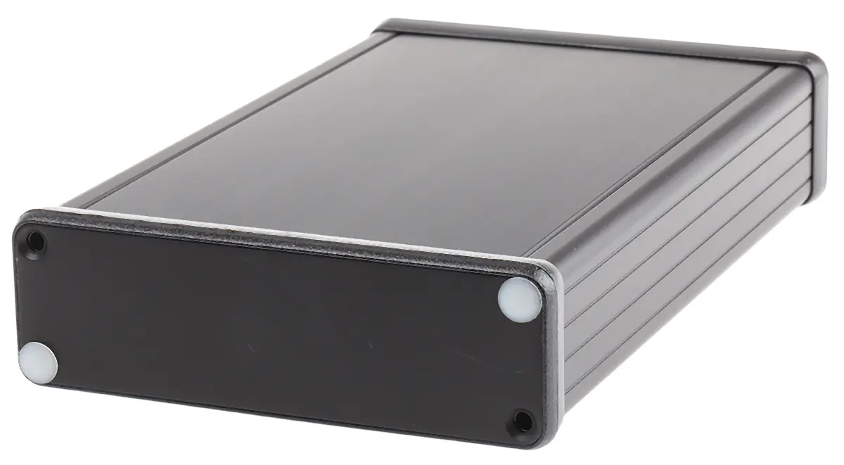 Produktfoto 1 von Hammond 1455; Gehäuse; Aluminium; Schwarz IP54 Breite 103 mm Höhe 30.5 mm Länge 160 mm