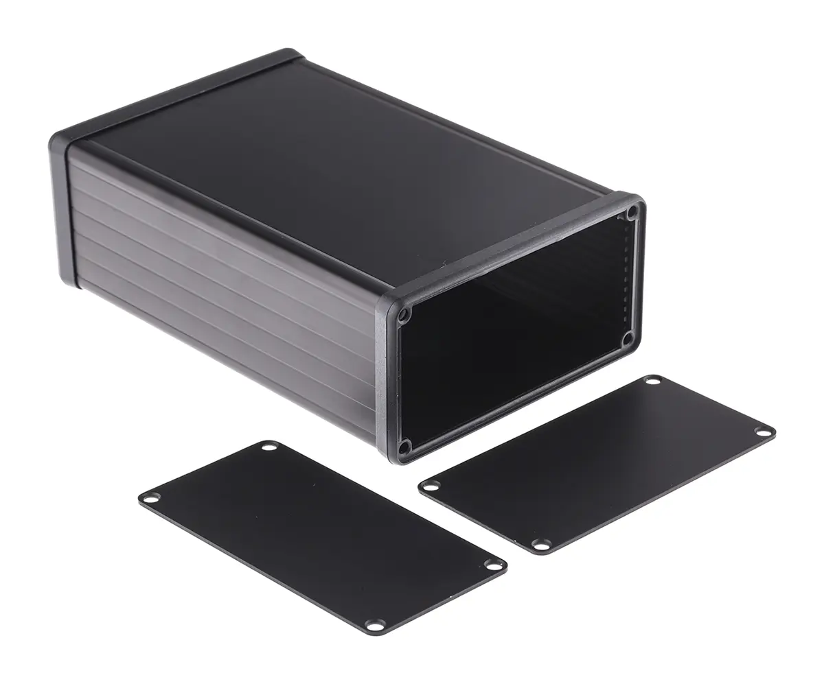 Produktfoto 1 von Hammond 1455; Gehäuse; Aluminium; Schwarz IP54 Breite 103 mm Höhe 53 mm Länge 160 mm