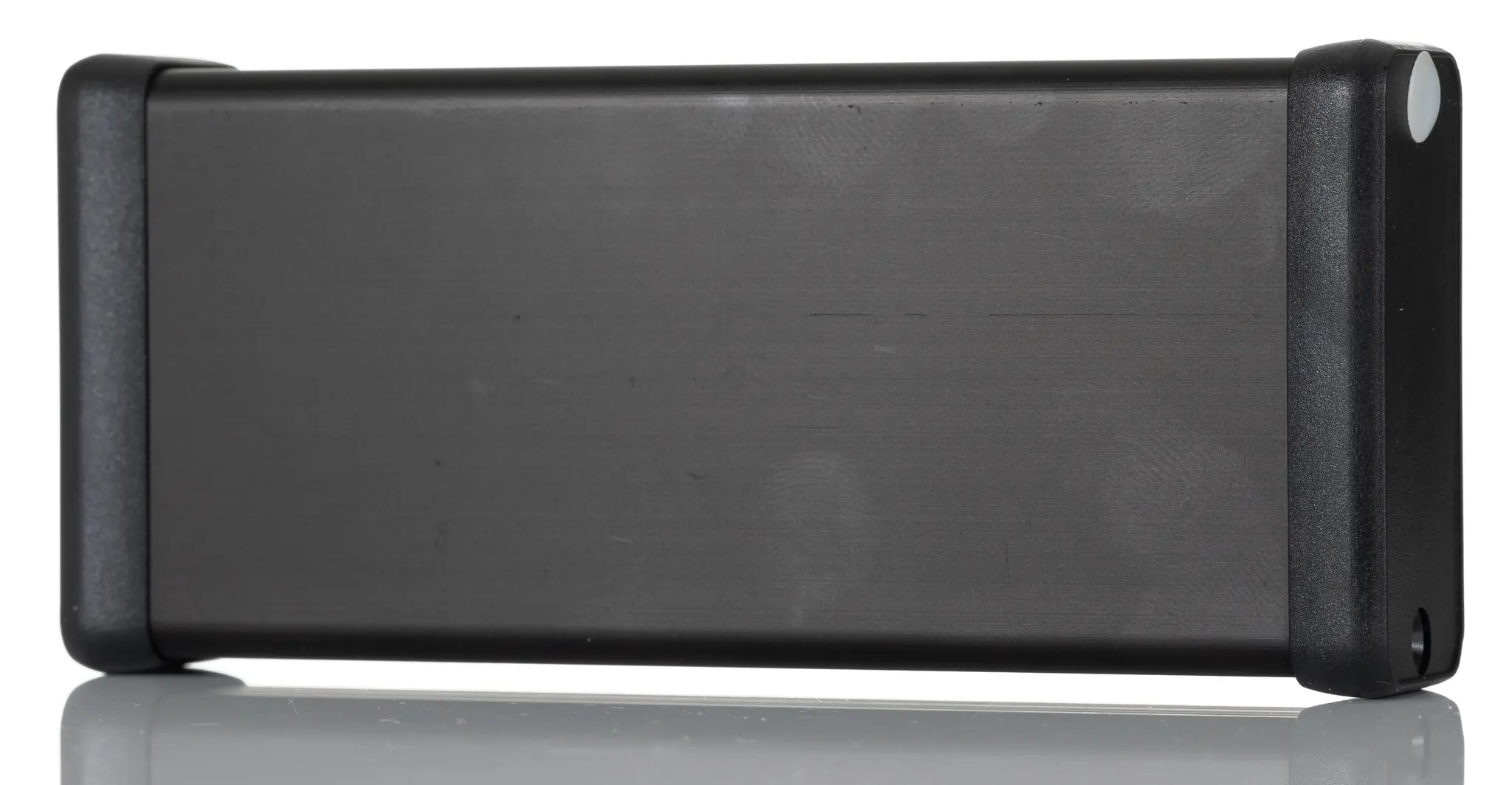 Produktfoto 1 von Hammond 1455; Gehäuse; Aluminium; Schwarz Geflanscht IP54 Breite 54 mm Höhe 23 mm Länge 120 mm