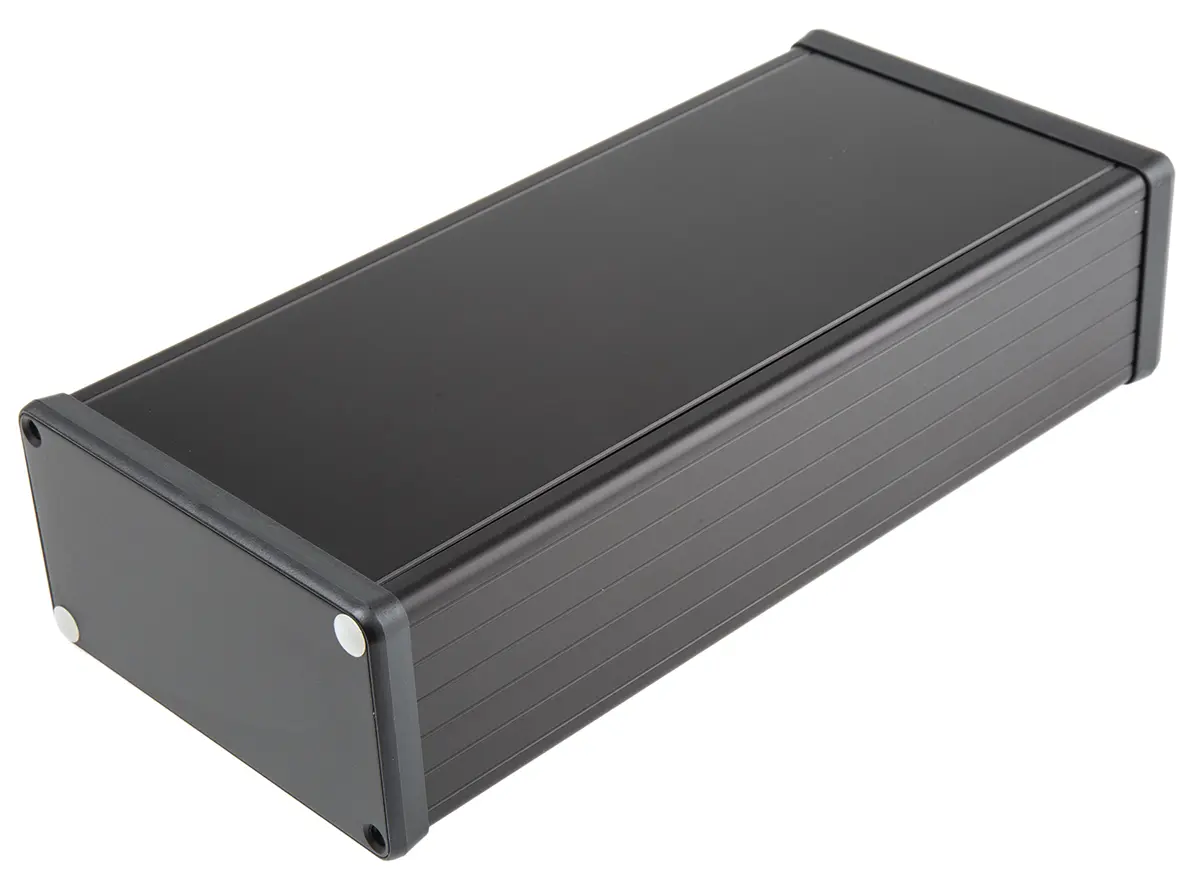 Produktfoto 1 von Hammond 1455; Gehäuse; Aluminium; Schwarz IP54 Breite 103 mm Höhe 53 mm Länge 220 mm