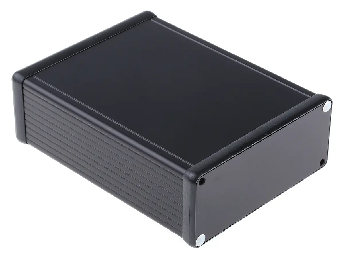Produktfoto 1 von Hammond 1455; Gehäuse; Aluminium; Schwarz IP54 Breite 125 mm Höhe 51.5 mm Länge 160 mm