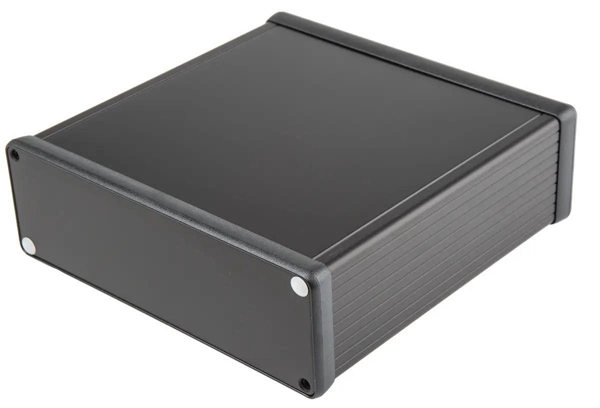 Produktfoto 1 von Hammond 1455; Gehäuse; Aluminium; Schwarz IP54 Breite 160 mm Höhe 51.5 mm Länge 160 mm