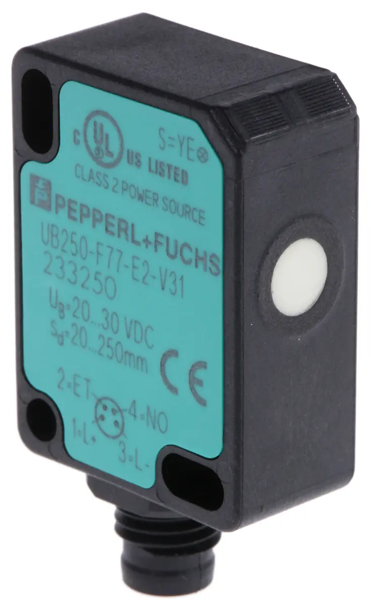 Produktfoto 1 von Pepperl + Fuchs UB250 M8 Ultraschall-Näherungssensor, Kubisch 250 mm / 200mA PnP, IP67 30 V dc