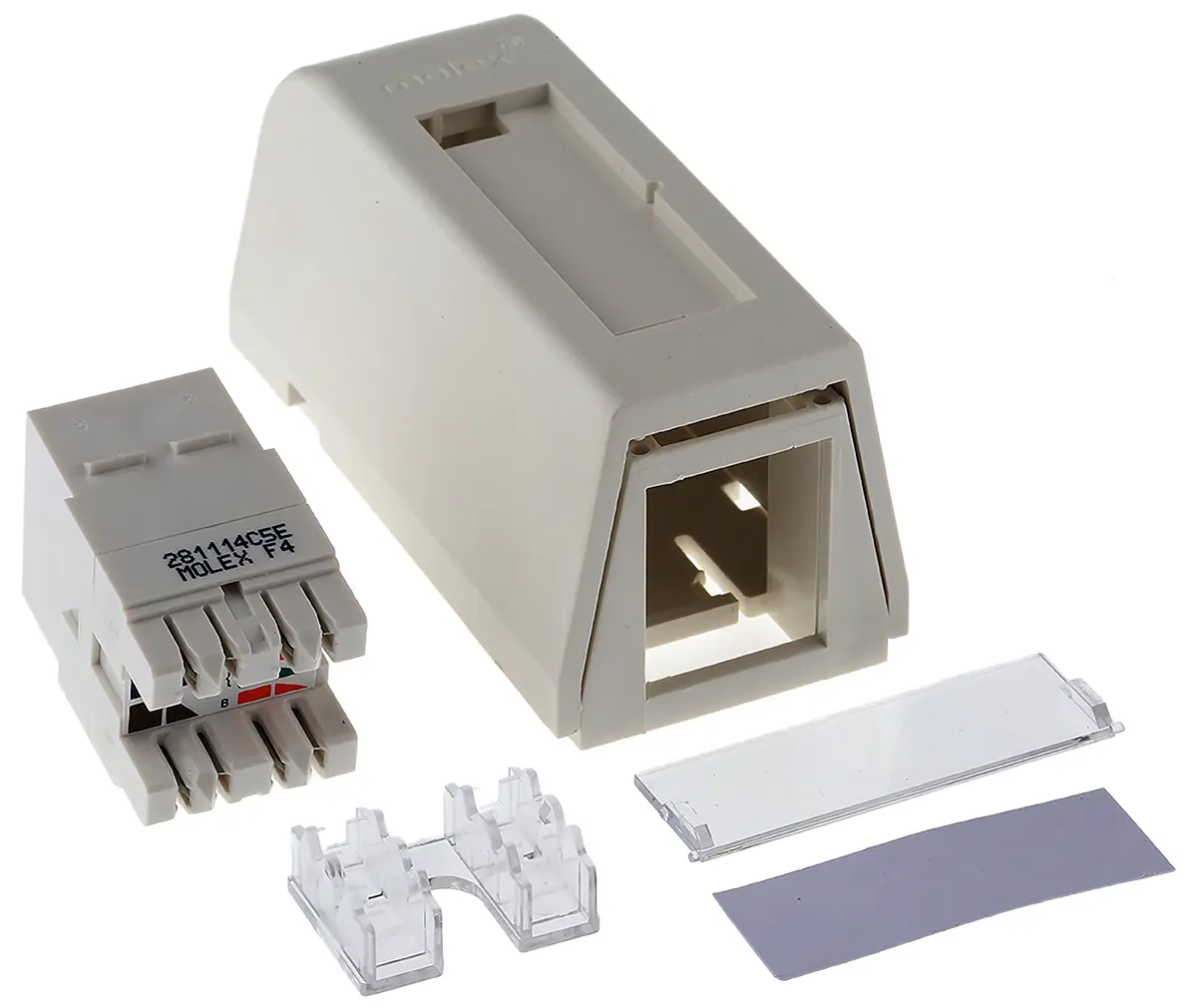 Produktfoto 1 von Molex Premise Networks Synergy RJ45 Oberfläche UTP Weiß, 1 x Cat5e 1-fach Auslass Gerade