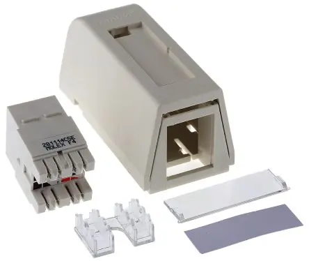 Produktfoto 1 von Molex CES Synergy RJ45 Oberfläche UTP Weiß, 1 x Cat5e 1-fach Auslass Gerade
